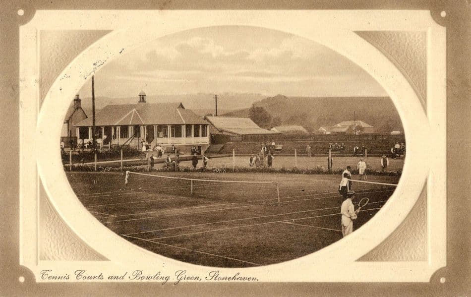 Stonehaven Tennis Courts Bowling Green Aberdeen Scottish Antique Postcard