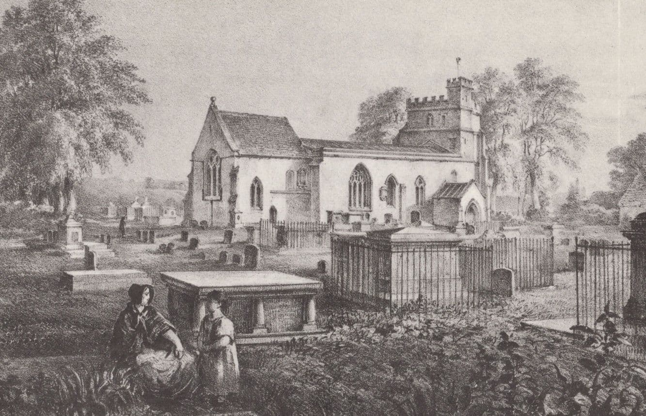Stonehouse Church Gloucester Victorian Sketch Painting Postcard