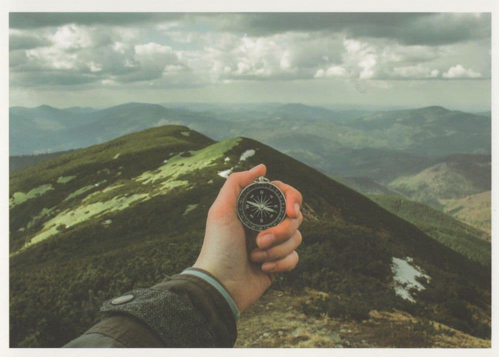 Stopwatch Clock For Mountain Climb Crossing Record Attempt Postcard