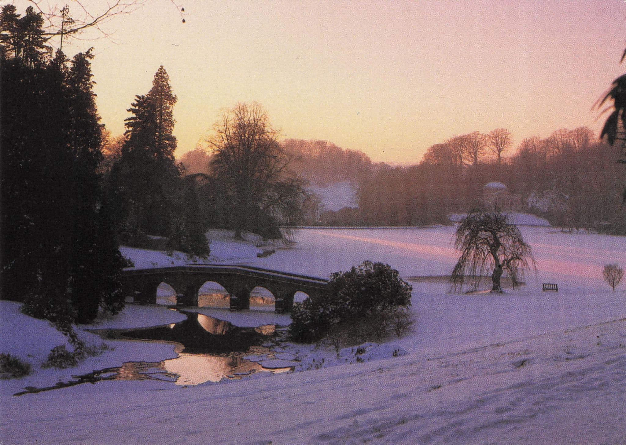 Stourhead Garden Mere Amazing Frost View Photo Wiltshire Postcard