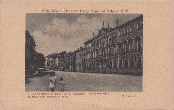 Stradone Porta Palio Col Palazzo Orti Italy Old Postcard & Proverb
