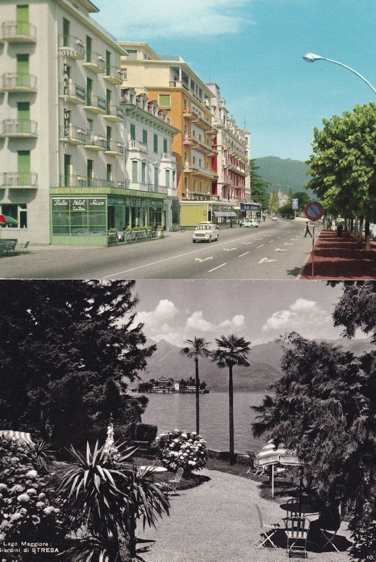Stresa Lago Maggiore Suisse Hotel 2x Italy Postcard s