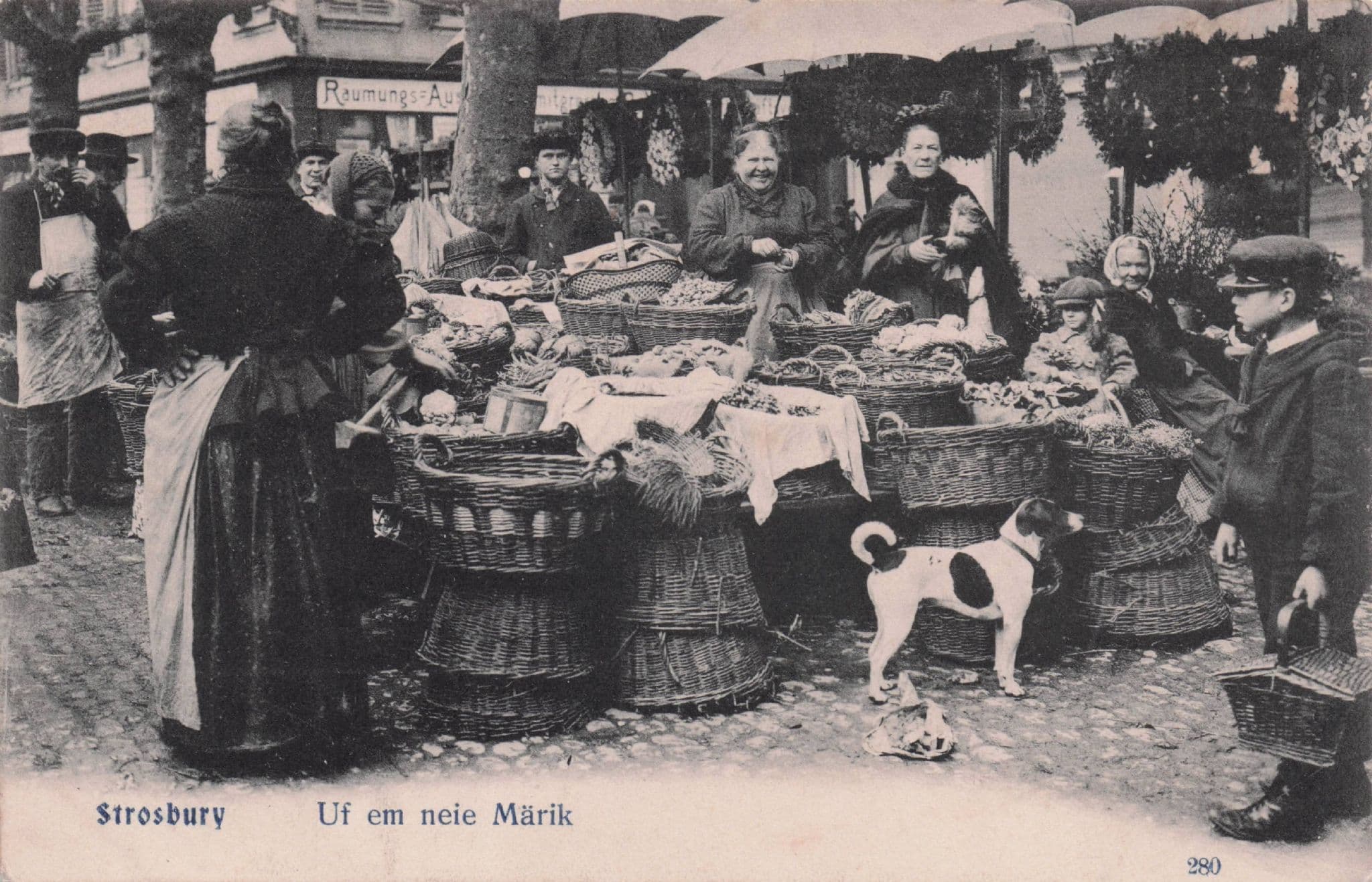 Strosbury Uf Em Neie Marik Bas Rhin France Antique Postcard