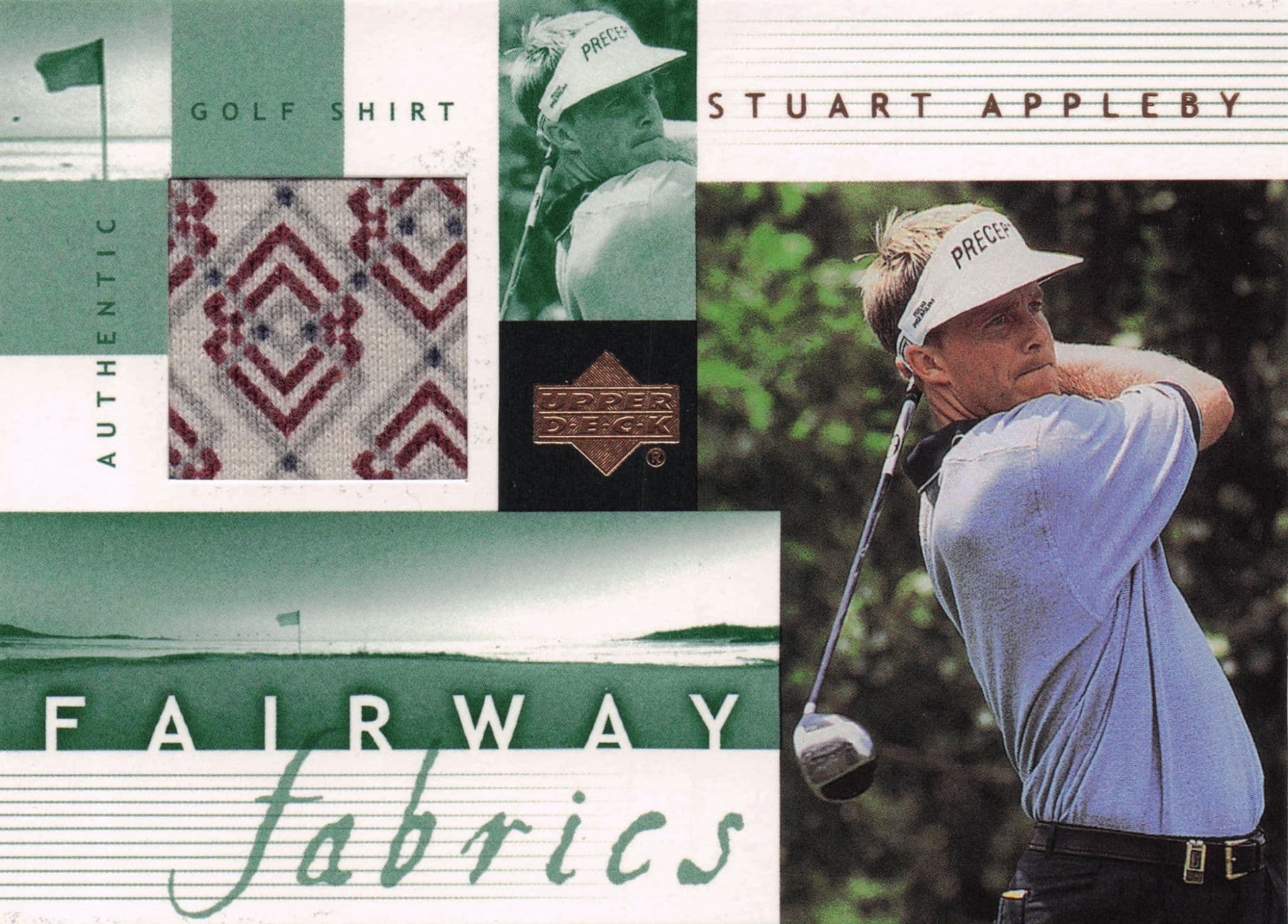 Stuart Appleby Fairway Fabrics 2002 Golf Upper Deck Real Worn Shirt Relic Card