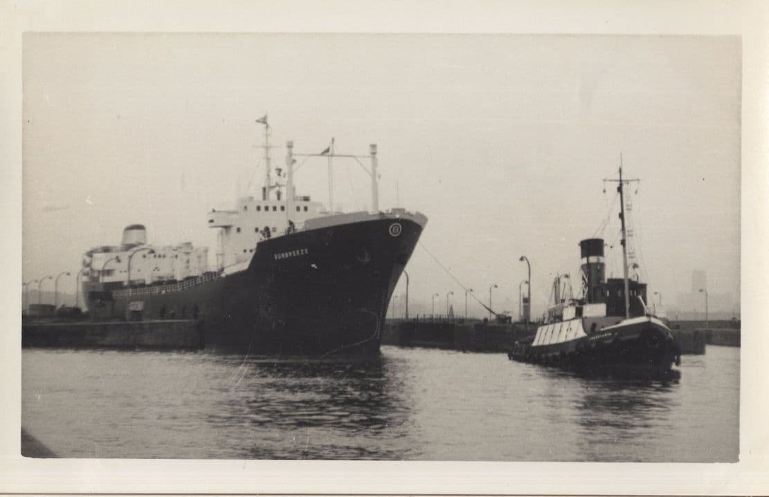 Subreeze Dokk Moss Norway Norwegian 1950s Ship Vintage Rare Photo