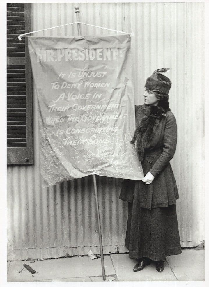 Suffragette WW1 USA Banner Womens Voices Right To Vote Postcard
