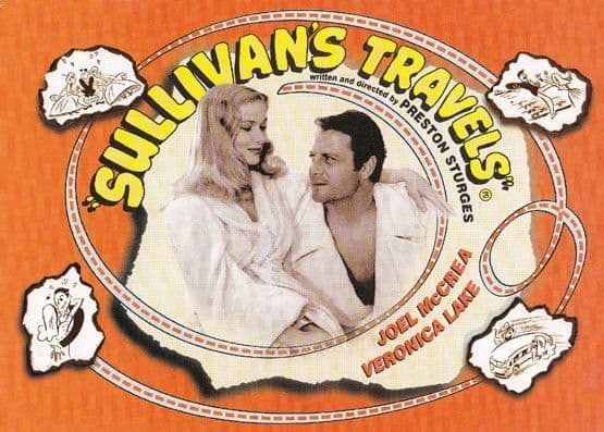 Sullivans Travels Joel McCrea Rare London Edinburgh Cinema Gala Poster Postcard