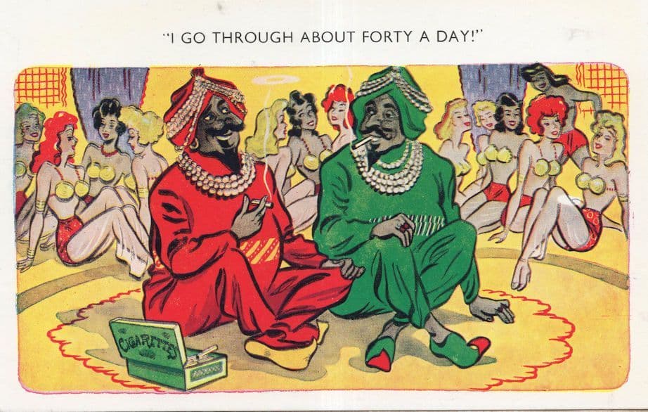 Sultans Share 40 Wives A Day Arabian Nights Adultery Comic Postcard