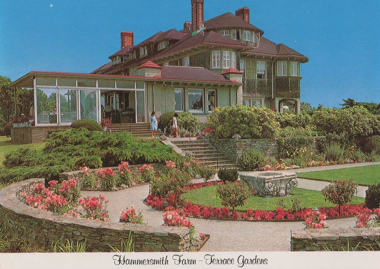 Summers Day at Hammersmith Farm Terrace Gardens Newport USA Postcard