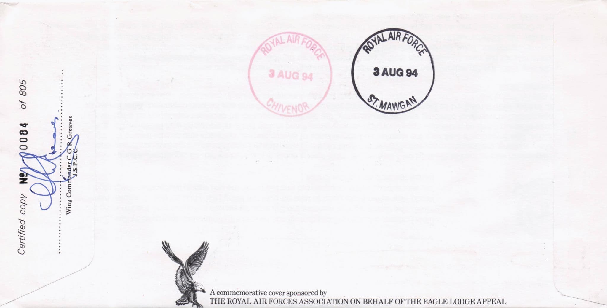 Summertime D Nequest 1994 Military Squadrons Of The Royal Air Force Hand Signed FDC