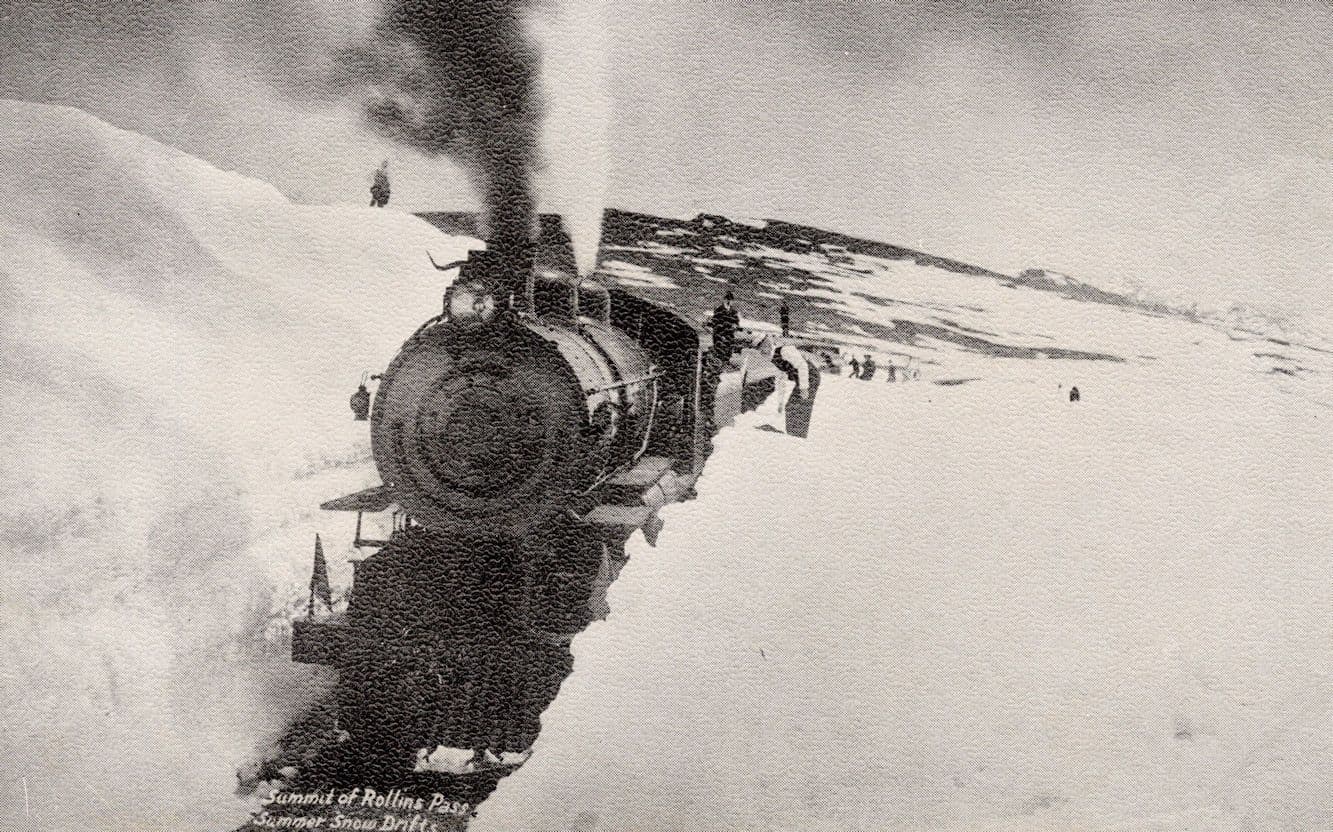 Summit Of Rollins Pass Steam Train Railroad USA Old Postcard