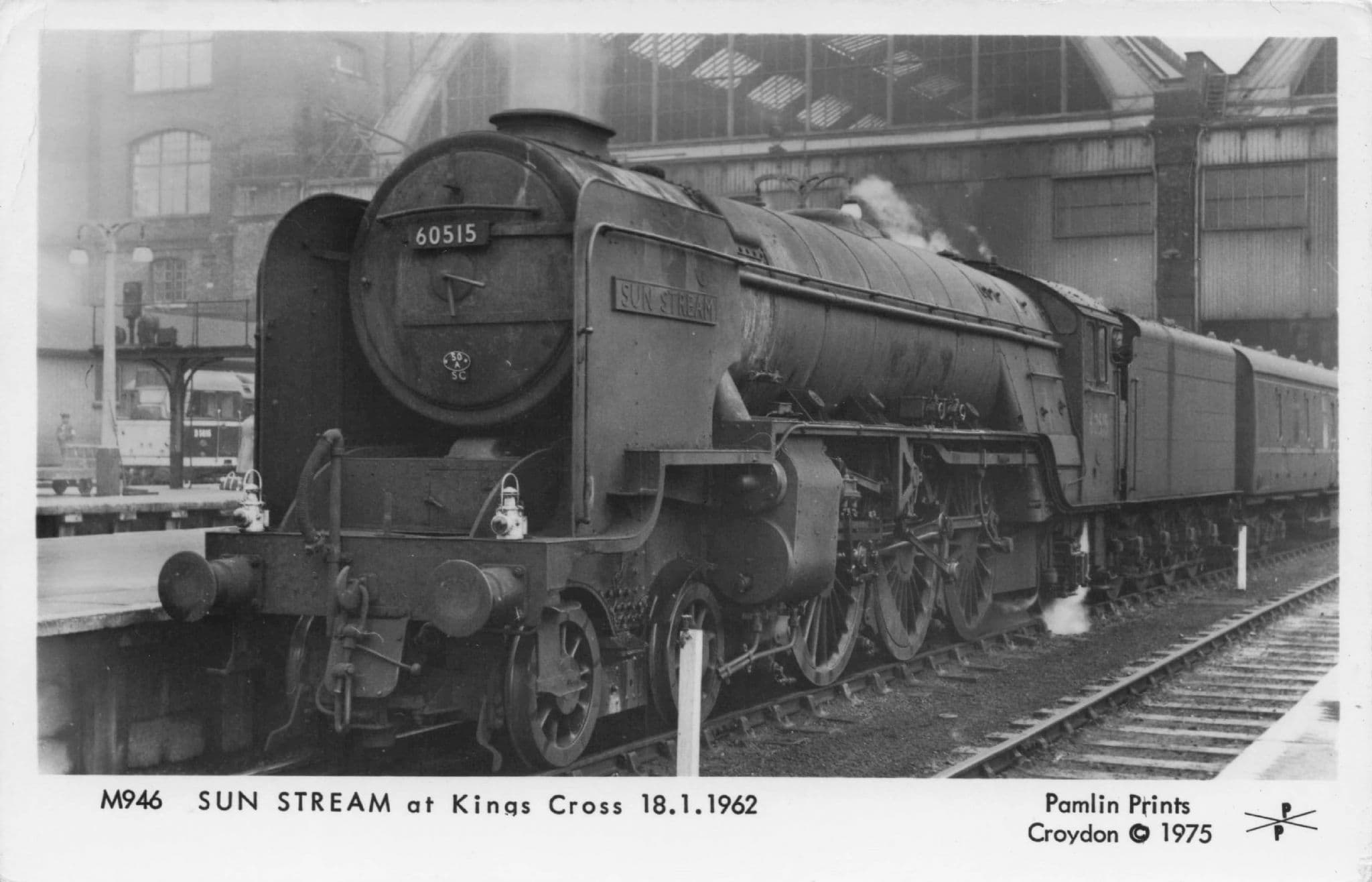 Sun Stream Train at Kings Cross Station in 1962 Pamlin Prints Railway RPC Postcard