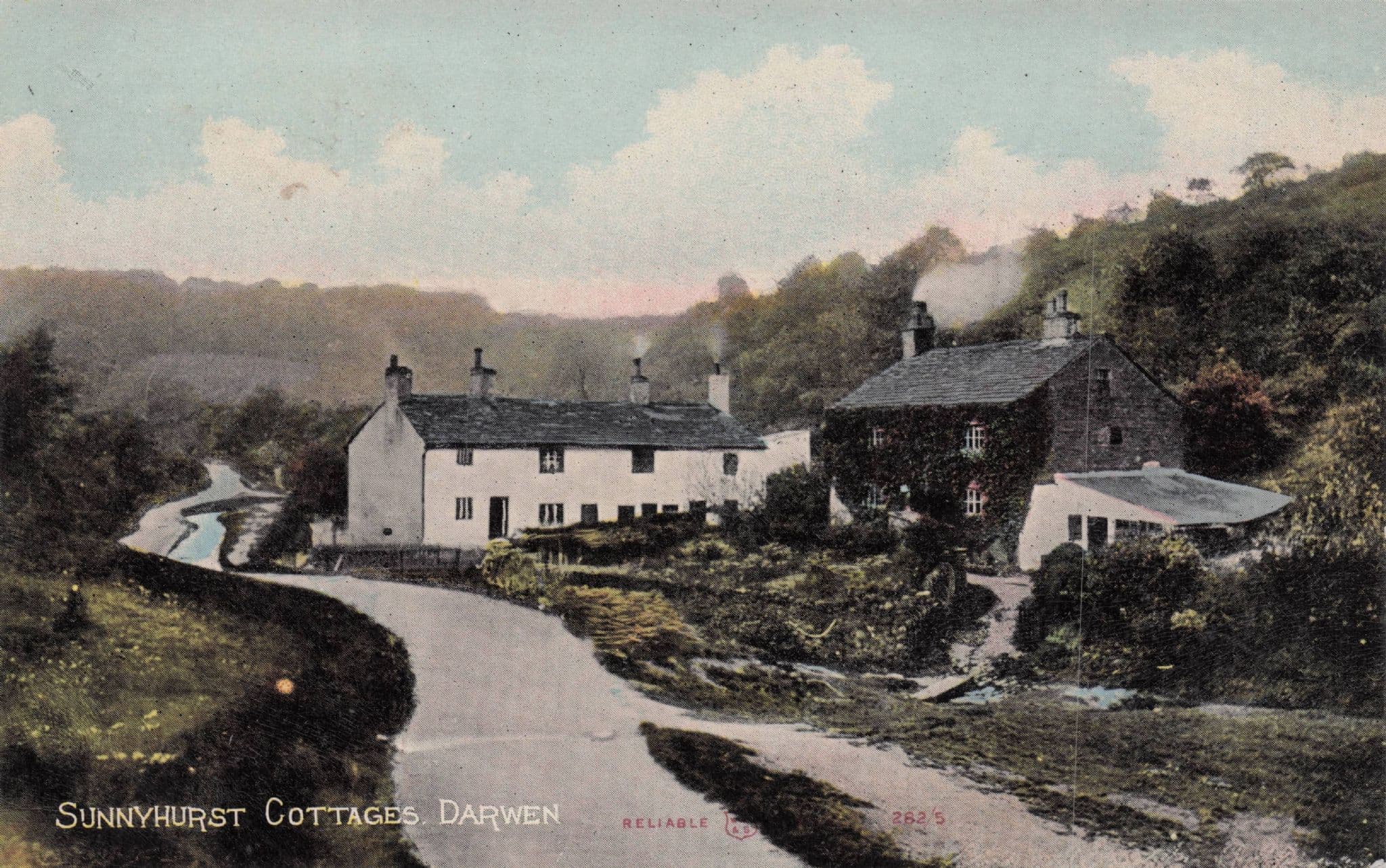 Sunnyhurst Cottages Darwen Lancashire Antique Postcard