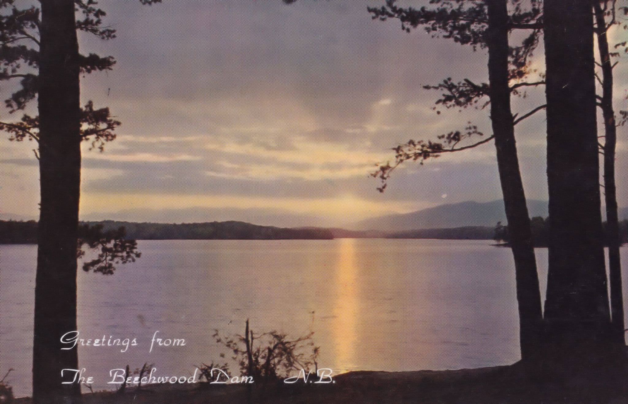Sunset At The Beechwood Dam NB Canada Postcard