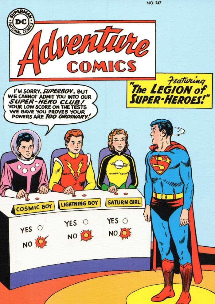 Superboy Superman Legion Of Super Heroes DC Comic Book Postcard