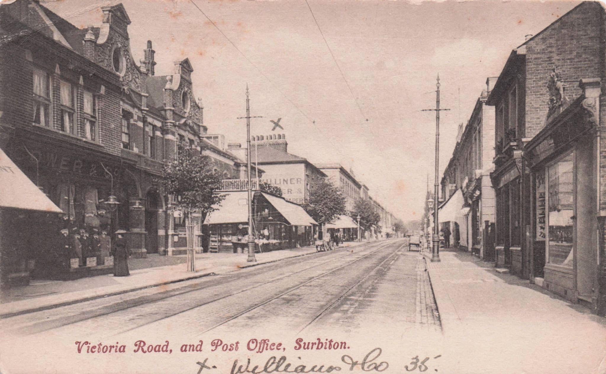 Surbiton Post Office Victoria Road Surrey Antique Postcard