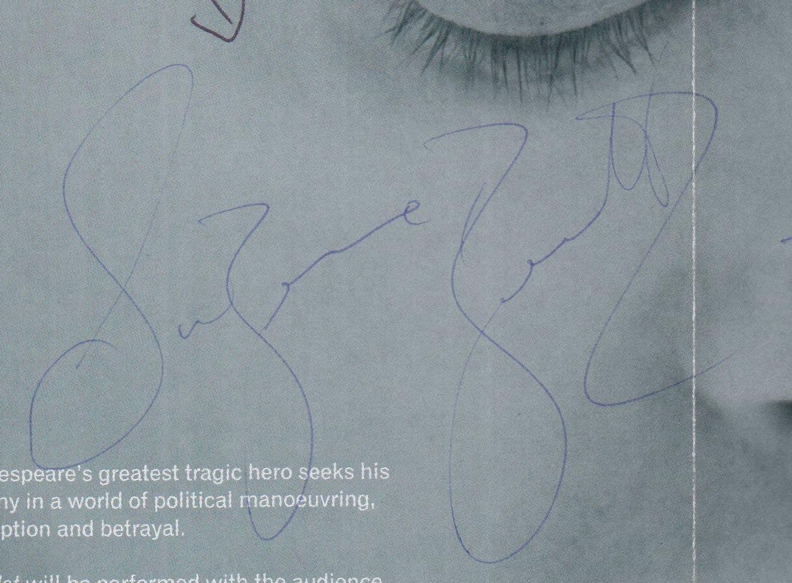 Susan Bertish of David Bowie Movie The Hunger Hamlet Hand Signed Theatre Flyer