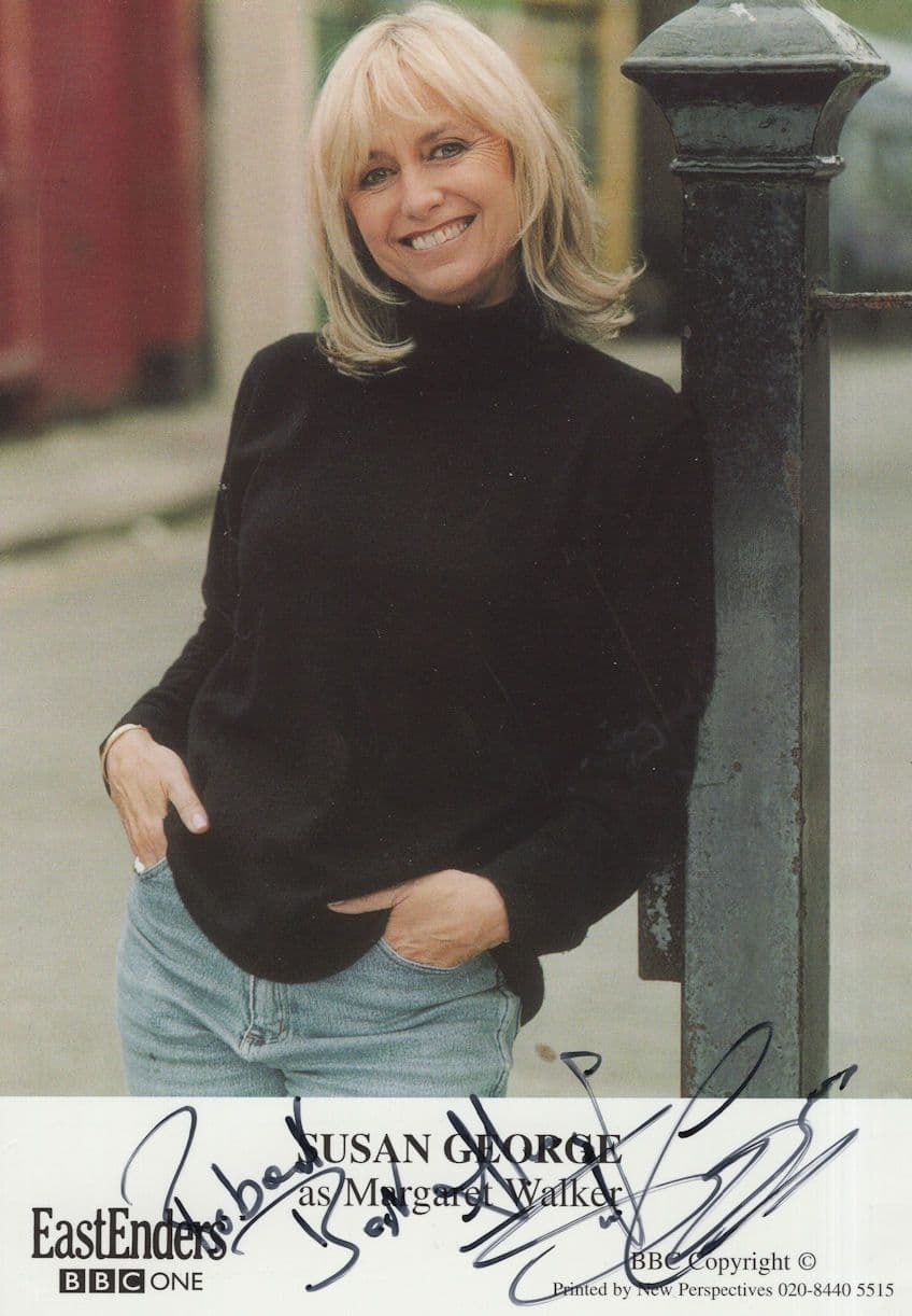 Susan George Margaret Walker Eastenders Hand Signed Cast Card Photo