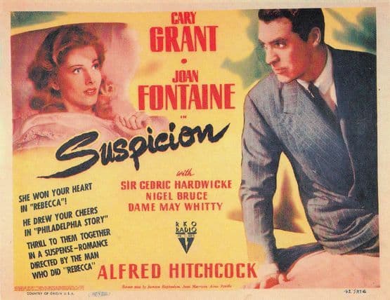 Suspicion Joan Fontaine Rare American Cinema Art Poster Postcard