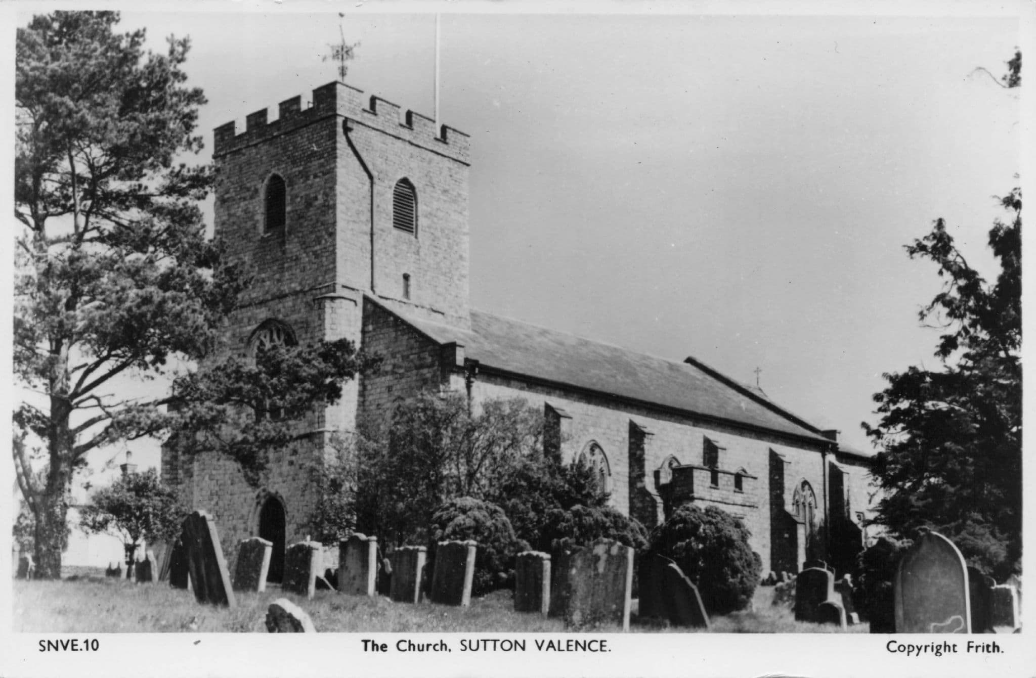 Sutton Valance Church Kent Vintage Real Photo Postcard