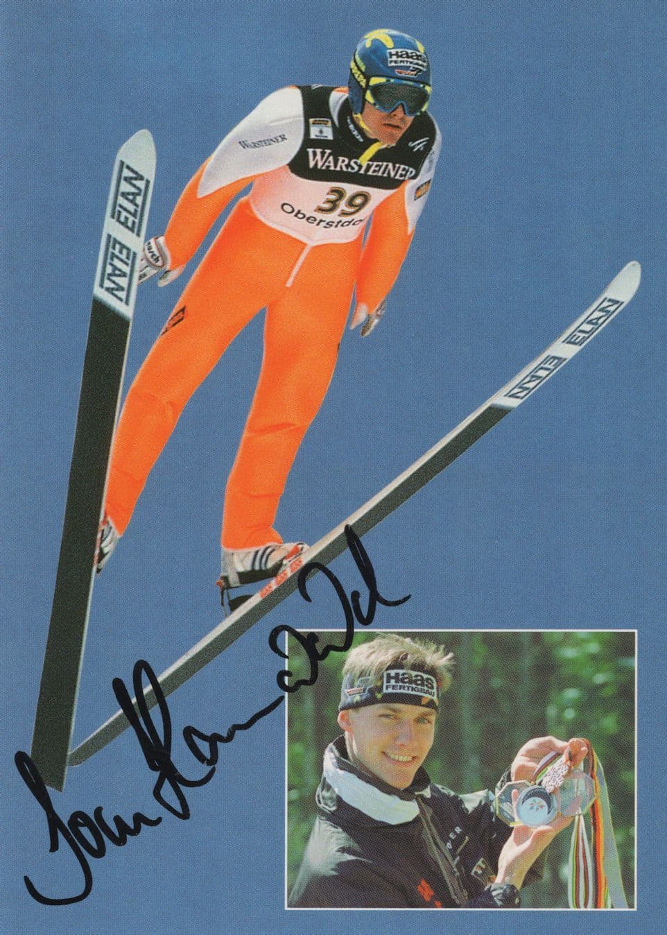 Sven Hannawald German Ski Skiing 1974 Hand Signed Postcard Photo
