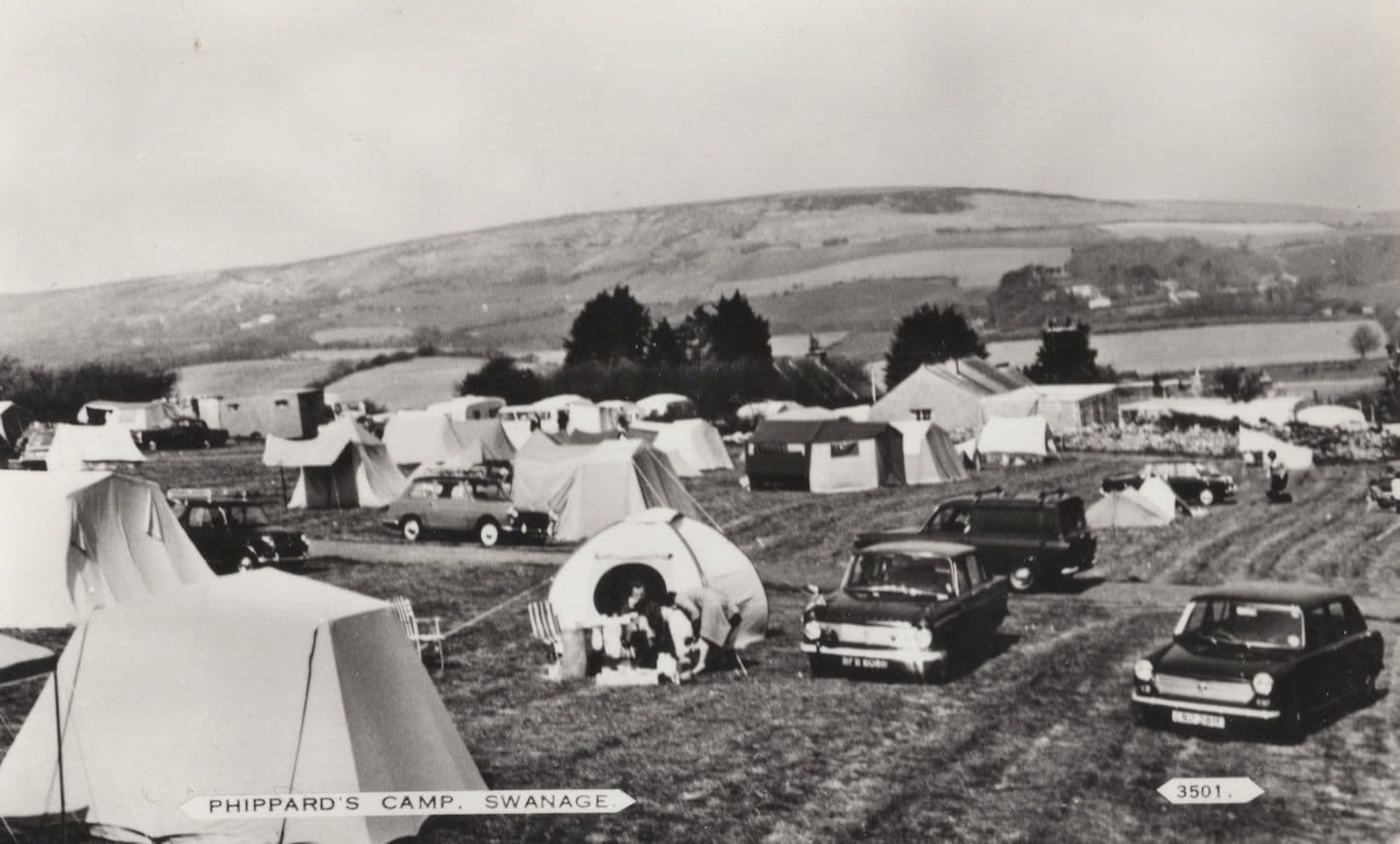 Swanage Dorset Romany Tent Camping RPC Postcard