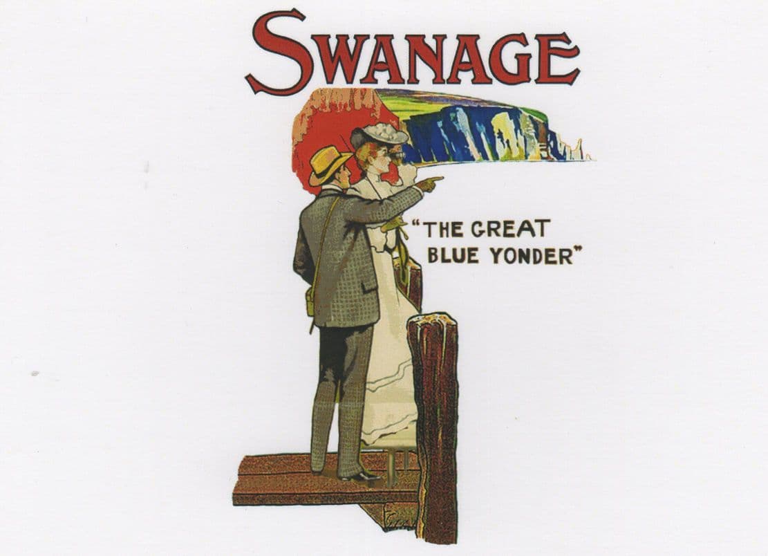 Swanage Dorset The Great Blue Yonder Advertising Postcard