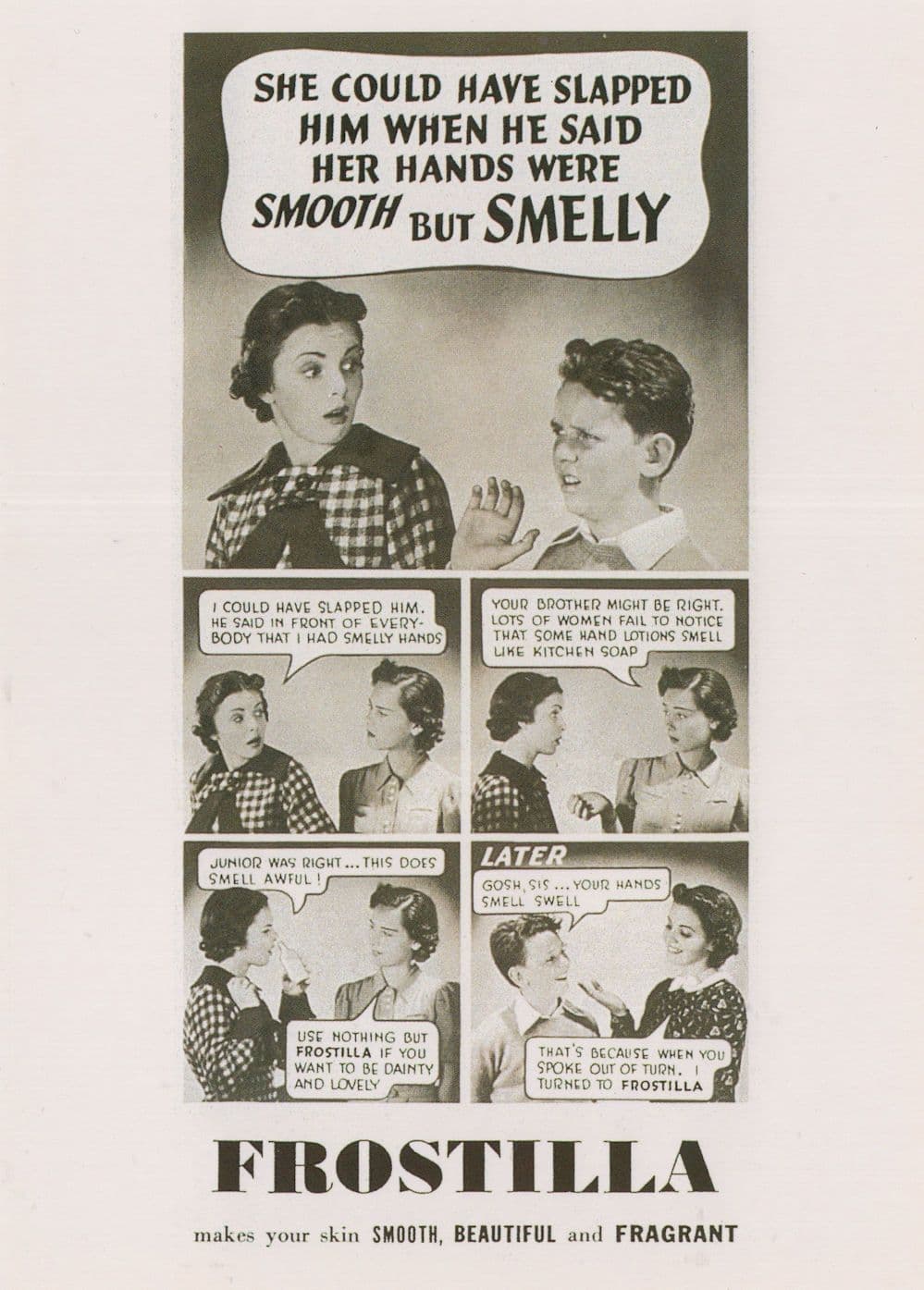 Sweaty Smelly Hand Vintage Cream Lotion Cure Advertising Postcard