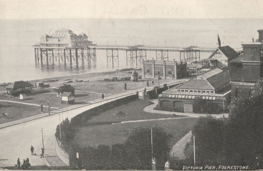 Swimming Baths at Victoria Road Folkestone Kent Old Postcard