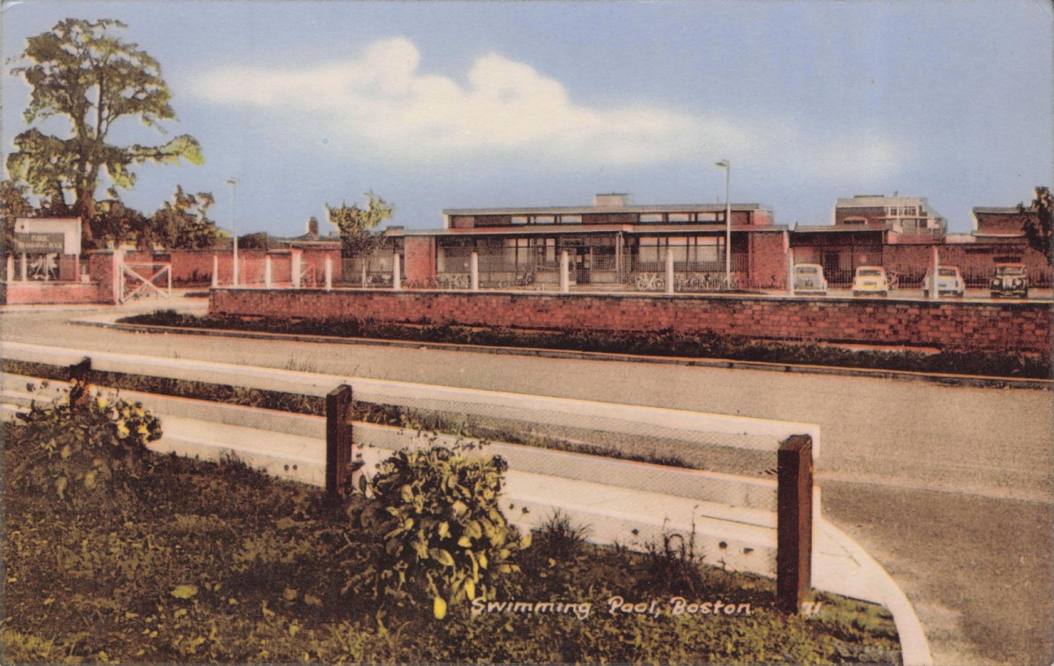 Swimming Pool Boston Lincolnshire 1970s Postcard