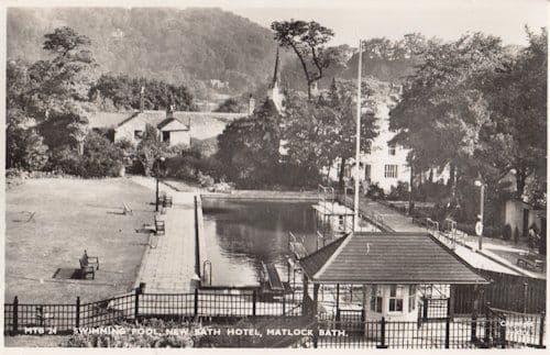 Swimming Pool Matlock New Bath Hotel Real Photo Postcard