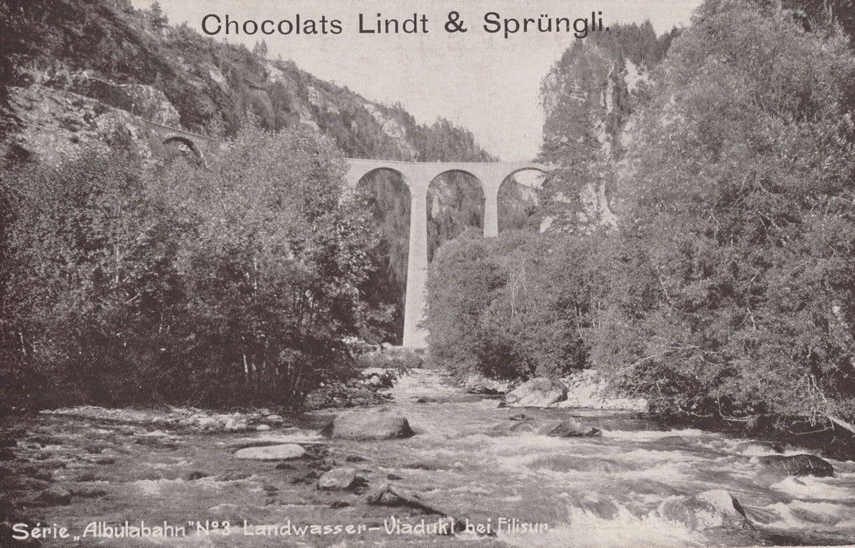 Swiss Lindt Chocolate Antique Advertising Switzerland Postcard