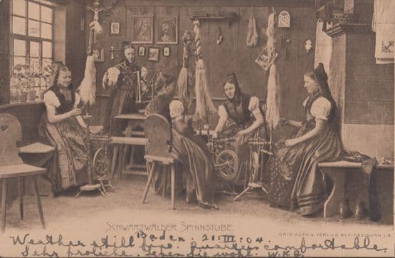 Swiss Sewing Factory Spinning Crafts Embroidery Switzerland Antique Old Postcard