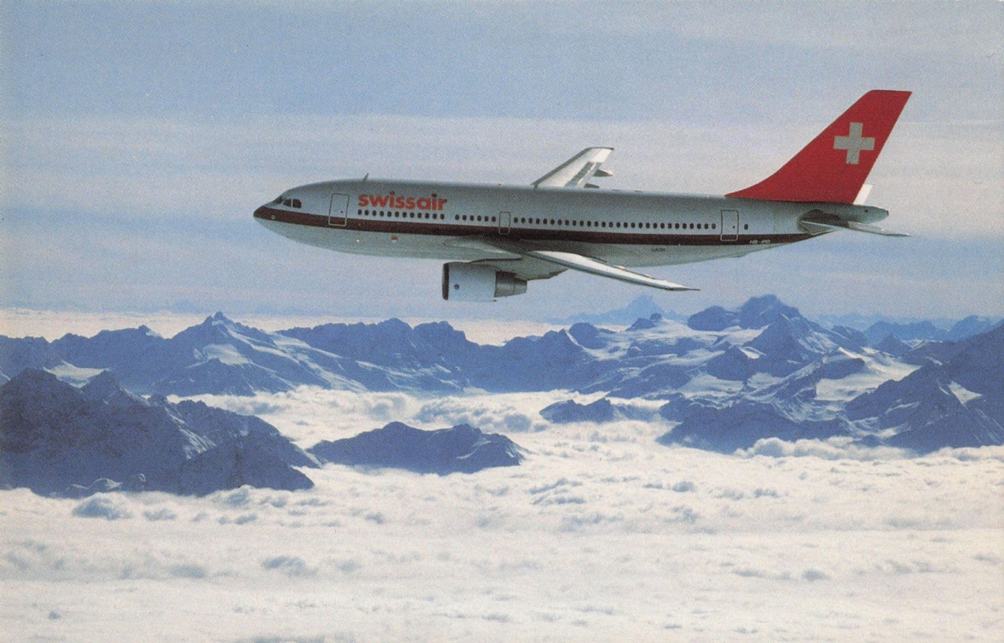 Swissair Switzerland Airbus Aircraft A310 Europe Vintage Postcard