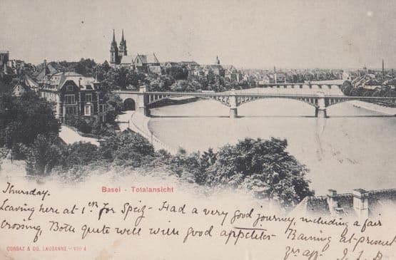 Switzerland Basel Totalansicht Old Postcard