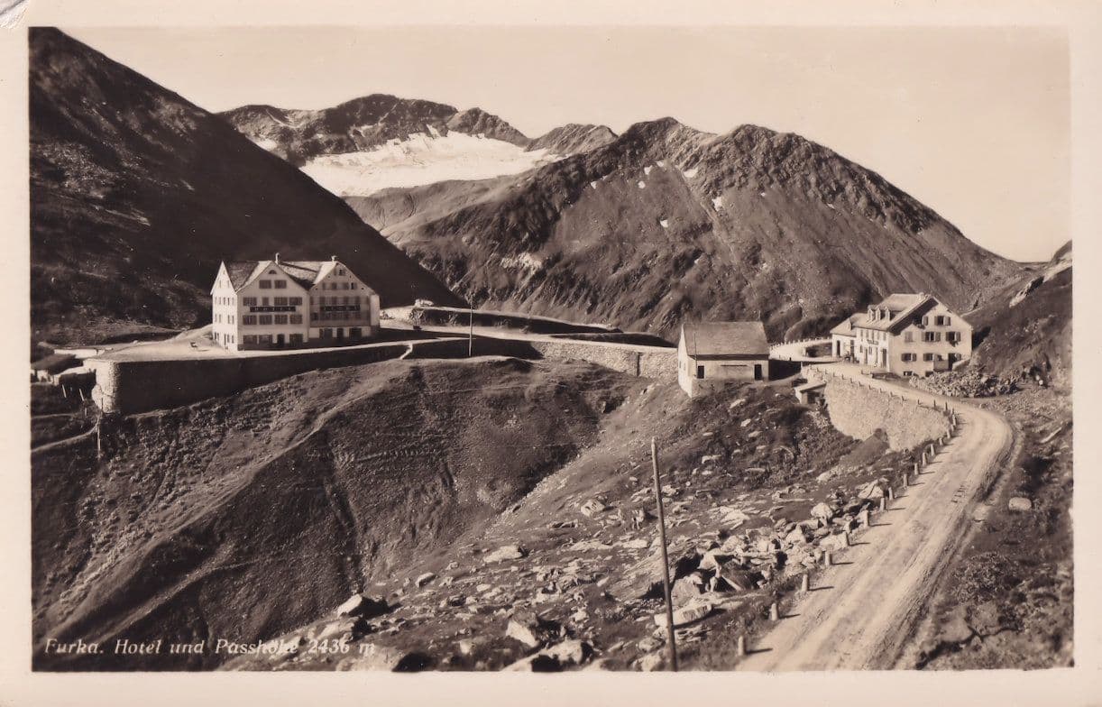 Switzerland Furka Hotel Old Swiss Postcard