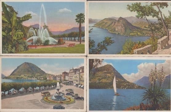 Switzerland Lugano San Salvatore 4x Old Postcard s