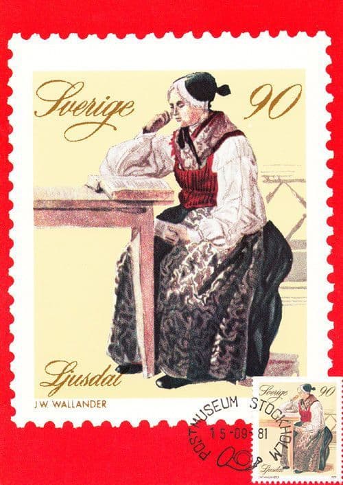 Switzerland Swedish Swiss Christian FDC Christmas Lady Fashion Stamp Postcard