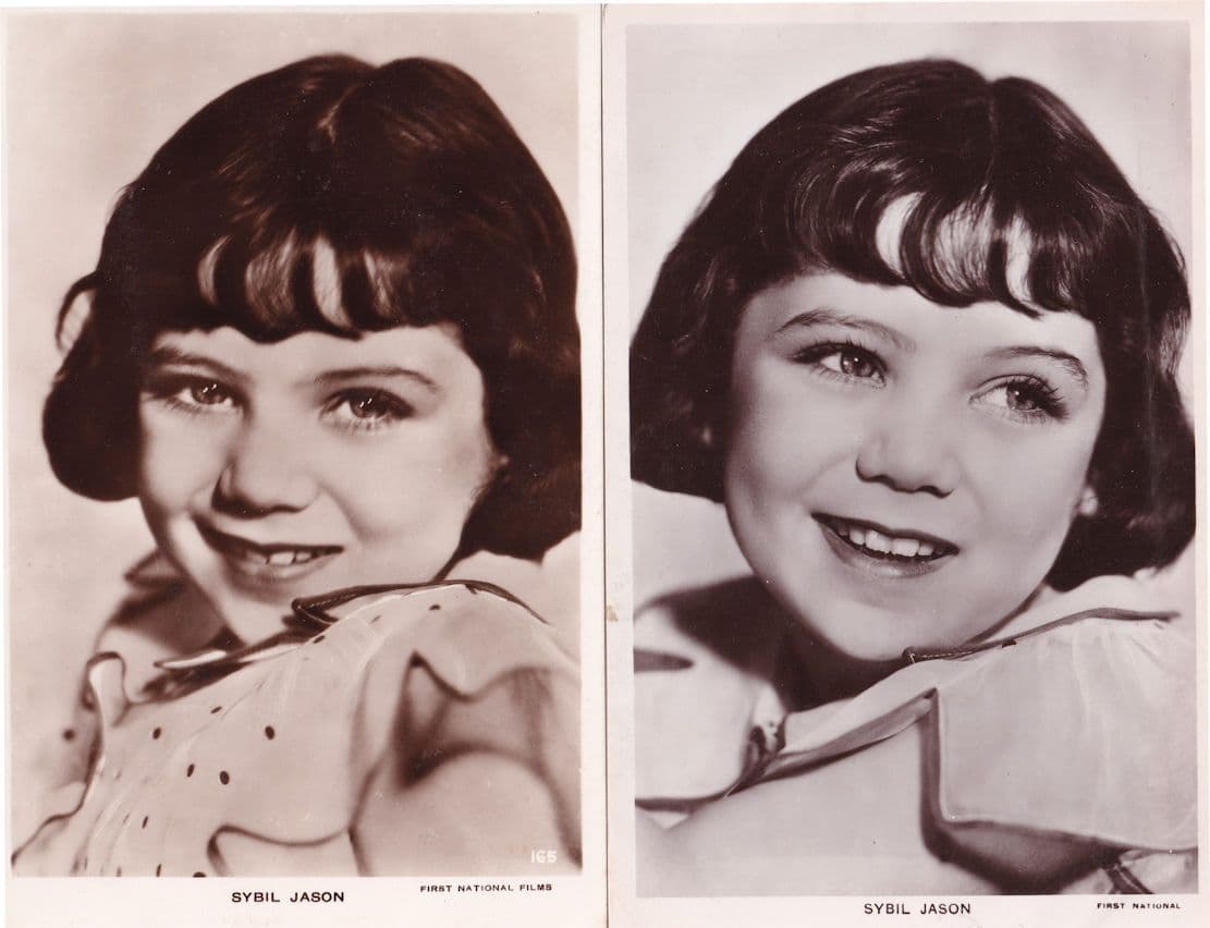 Sybil Jason Child Hollywood Film Star 2x RPC Postcard s