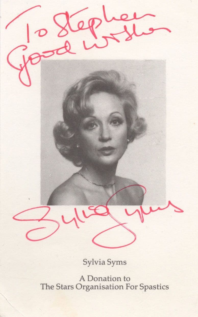 Sylvia Syms Peak Practice Vintage Rare Charity Hand Signed Photo