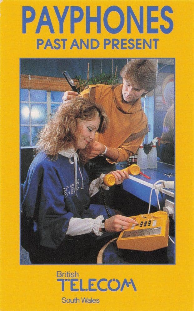 Table Top Old Payphone 100 In Hairdressers BT Rare Trade Photo Card