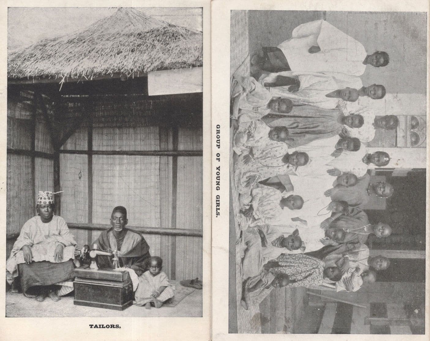 Tailors Young Girls 2x Ethnic Possibly Indian African 2x Old Postcard s
