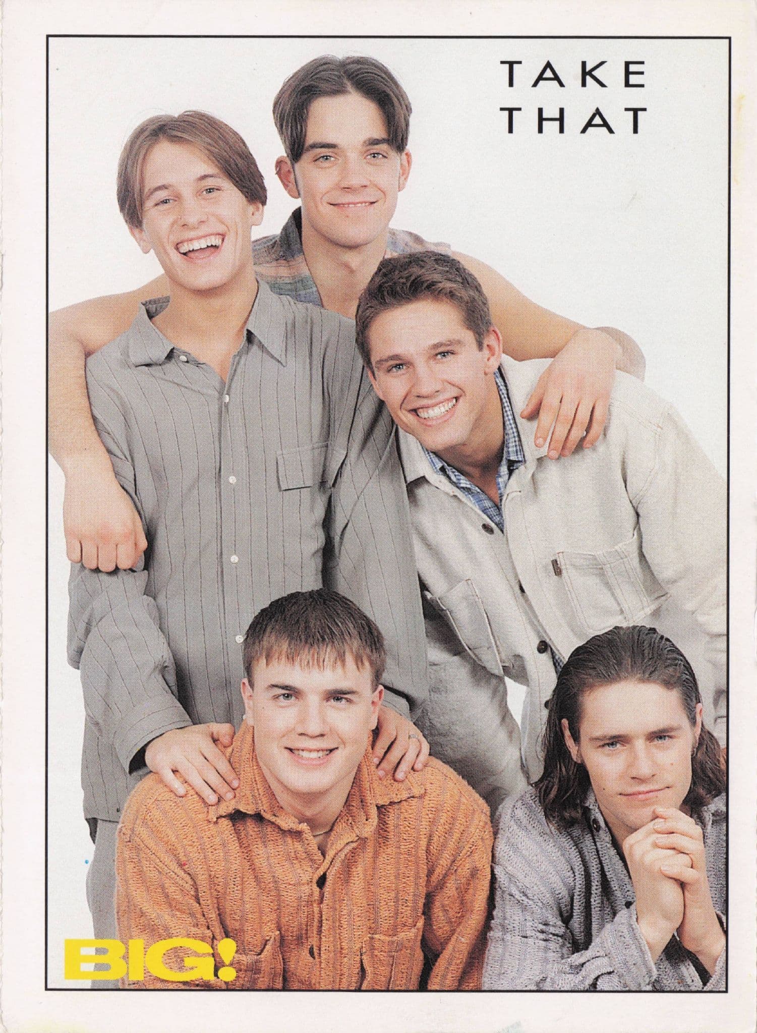 Take That Big Magazine Vintage Young Robbie Williams Postcard