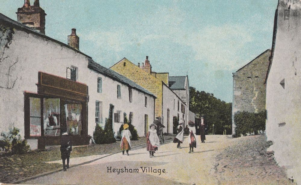 Tall Posh Lady by Bicycle & Secondhand Shop Heysham Postcard