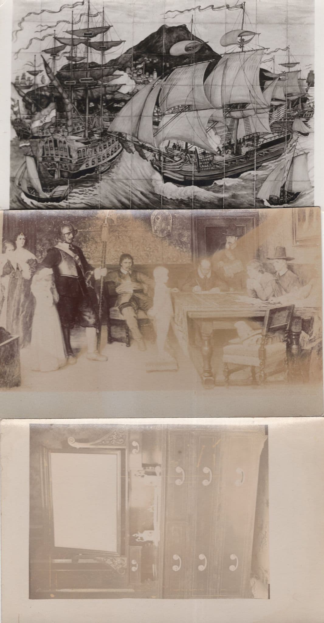Tall Ships Furniture Dutch Court 3x Real Photo Postcard s