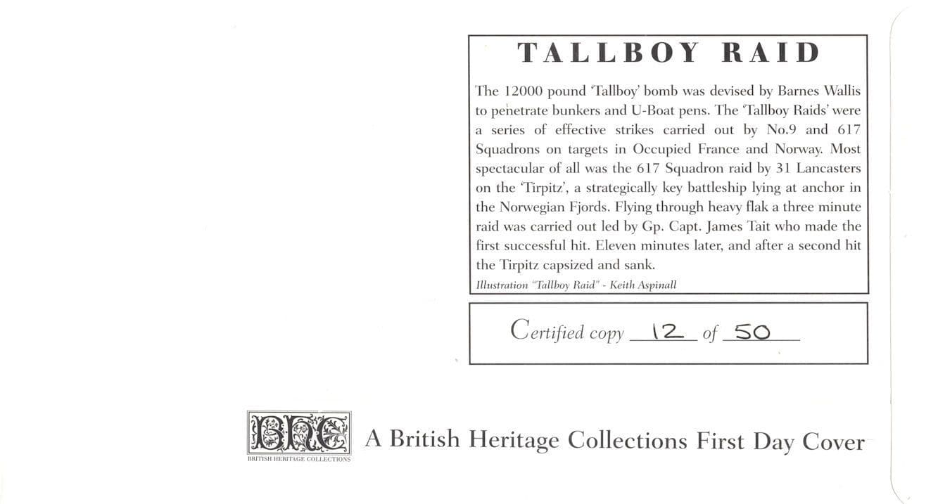 Tallboy Raid WW2 D-Day Les Buckell Parachutist Hand Signed LTD TO 47 FDC