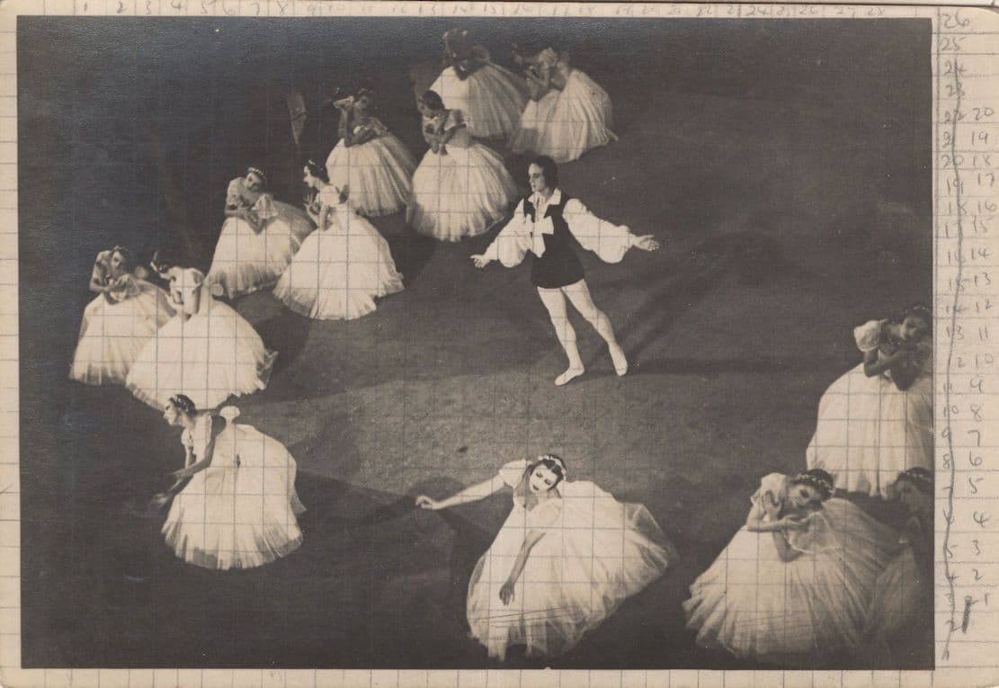 Tamara Toumanava Ballerina In Les Sylphides Ballet Antique Postcard