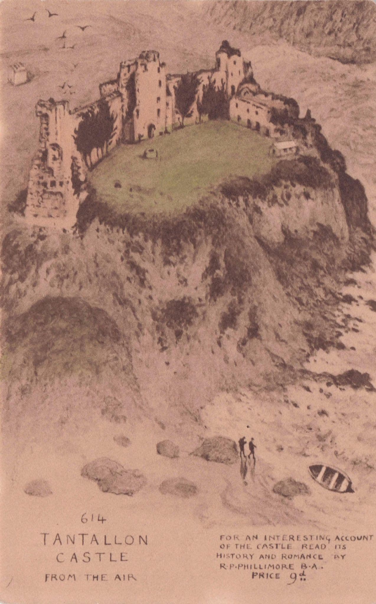 Tantallon Castle From The Air History & Romance Phillimore Postcard