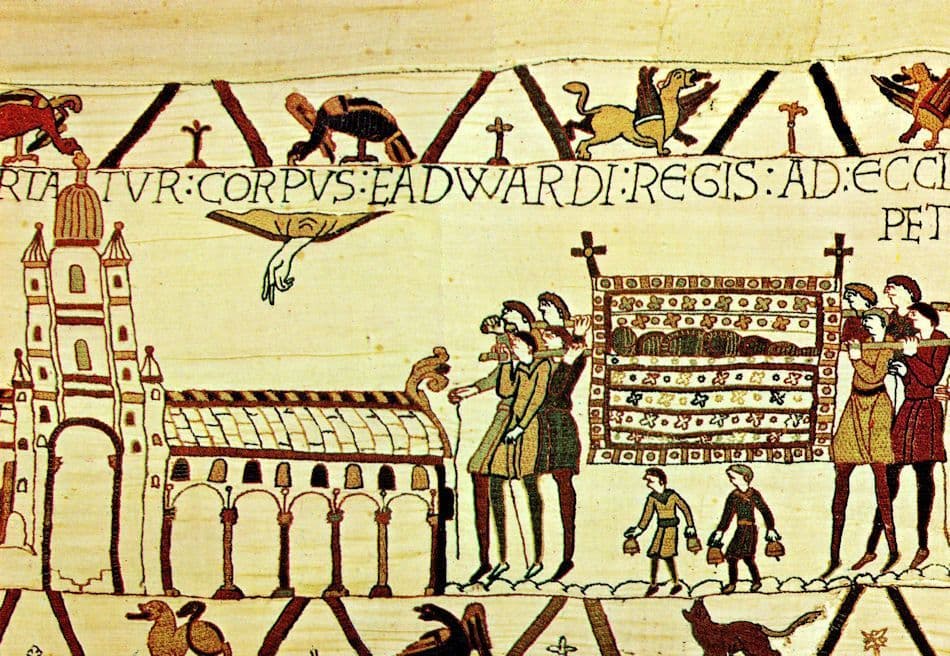 Tapisserie de Bayeux Edward's Body Is Carried To St Peters Church Postcard