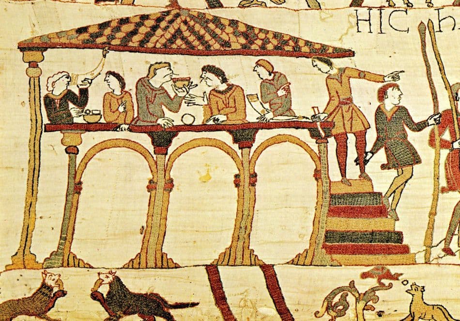 Tapisserie De Bayeux Harold Feasting At Bosham Castle Postcard